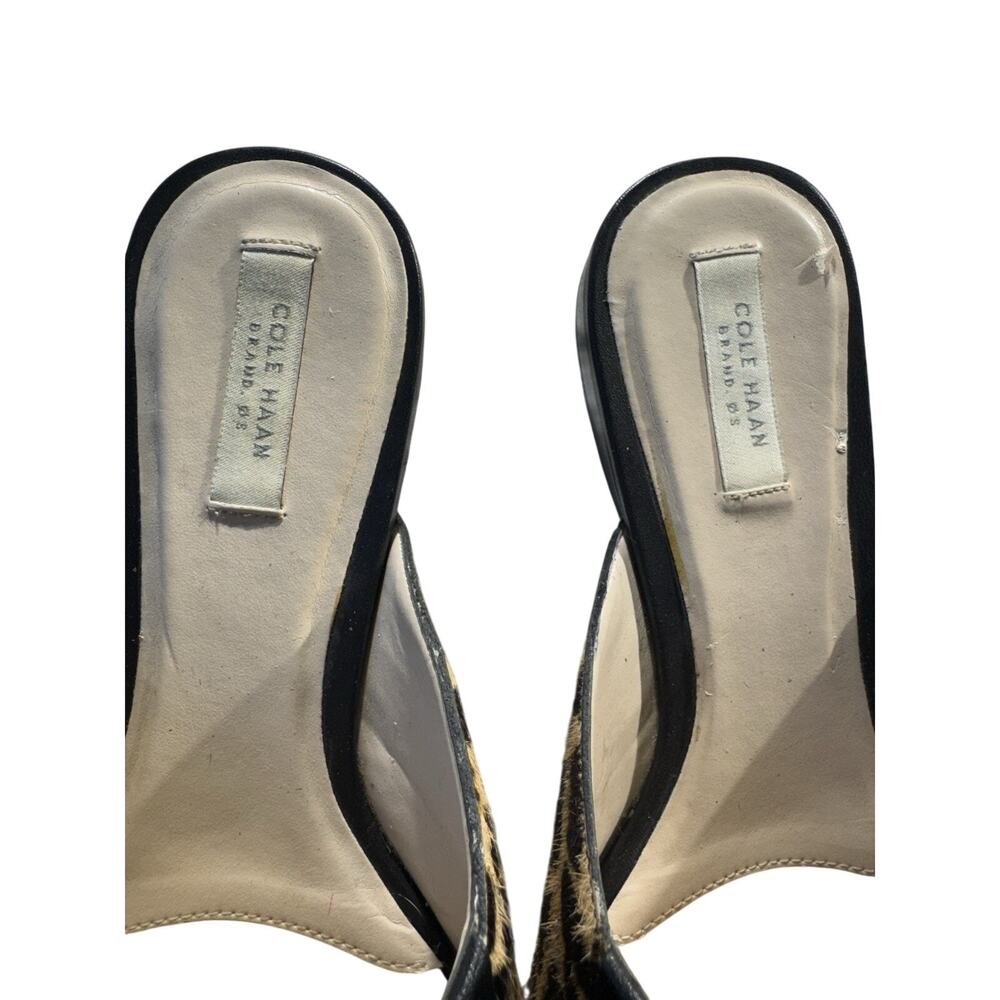 Cole Haan Women's 7.5 Piper Leopard Print Calf Hair Mules Elegant Wedding Guest - Picture 9 of 12